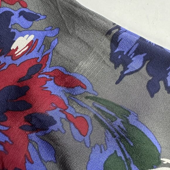 Fossil Shift Dress Womens 10 Gray Floral Print 3/4 Sleeve Lined Fairy Whimsygoth - Picture 9 of 11